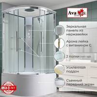 AvaCan 80x80 EM5080T стандартная, стекло прозрачное, профиль хром