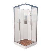 AvaCan 80x80 K2080N без крыши, стекло прозрачное, профиль хром