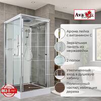 AvaCan 80x80 V2080 стандартная, стекло прозрачное, профиль хром