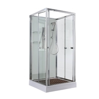 AvaCan 80x80 V2080N без крыши, стекло прозрачное, профиль хром