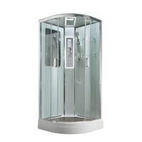 AvaCan 90x90 A2090LED с подсветкой, гидромассажем, стекло прозрачное, профиль хром