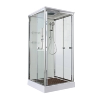 AvaCan 90x90 V2090 стандартная, стекло прозрачное, профиль хром