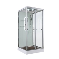 AvaCan 90x90 V2090LED с подсветкой, гидромассажем, стекло прозрачное, профиль хром