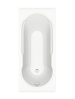 Bas ГОА 160х70 В 00064 белая глянцевая, с каркасом и сливом