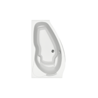 Bas МАРТИНИКА 160x85 В 00059 белая глянцевая, с каркасом и сливом, левая