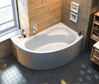 Bas Сагра 160x90 В 00145 белая глянцевая, левая, с каркасом