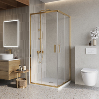 BelBagno Luce 90x90 LUCE-A-2-90-C-ORO стекло прозрачное, профиль золото, без поддона