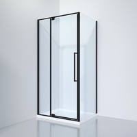 Black&White 100х100 S812 BC-1000x1000 стекло прозрачное, профиль черный, без поддона