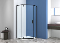 CeramaLux 90x90 CL1006B-90 стекло прозрачное, профиль черный матовый