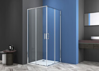 CeramaLux 90x90 CL902-90 стекло прозрачное, профиль хром