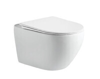 CeramaLux TR0199 безободковый, с крышкой микролифт, смыв торнадо, белый глянцевый