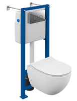 Cersanit Brasko 68302 безободковый, с крышкой микролифт, белый, кнопка хром