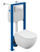 Cersanit Brasko 68304 безободковый, с крышкой микролифт, белый, кнопка белая