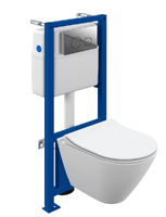 Cersanit City 68306 безободковый, с крышкой микролифт, белый, кнопка хром