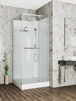 Ceruttispa 90x90 MiMi90Т стекло прозрачное, профиль хром