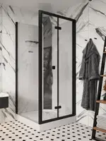 Ceruttispa Bella 90x90 BELLA90B стекло прозрачное, профиль черный