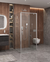 Cezares Molveno 90x90 MOLVENO-BA2-90/90-C-Cr-IV  стекло прозрачное, профиль хром