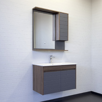 Comforty Кемер 75 см, антрацит, дуб темно-коричневый, подвесная 