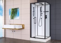 Esbano Raspa 90x90 EST-RASPA-90 прозрачная, профиль матовый черный