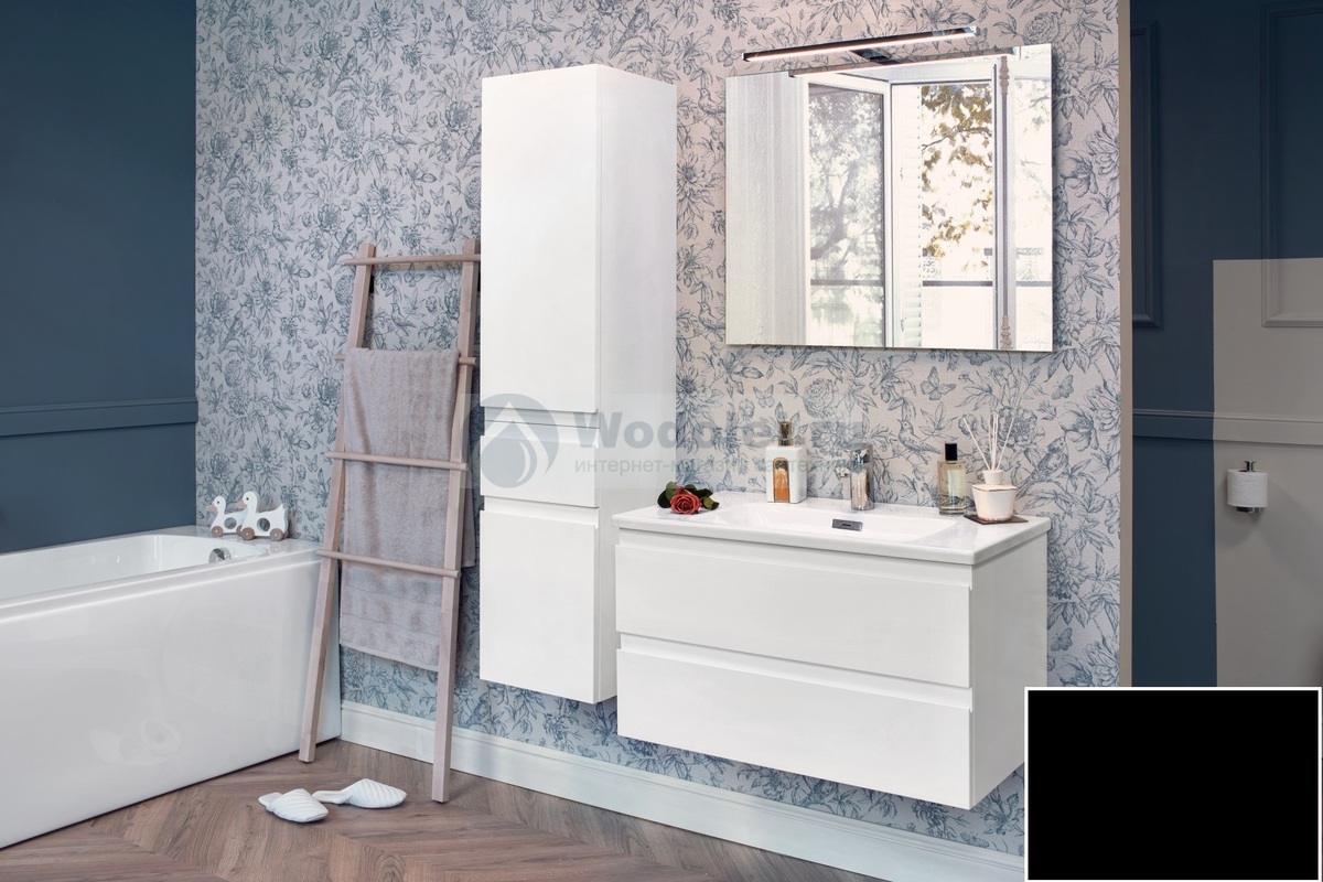 Мебель для ванной комнаты Jacob Delafon Madeleine EB2052-J52 60 см., 2 ящика, блестящая черная, подвесная