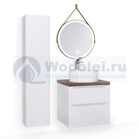 Мебель для ванной Jorno Wood 60 см подвесная, белая