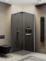 MaybahGlass 100x100 MGY-1348-5 стекло графит, профиль хром матовый, без поддона, правый