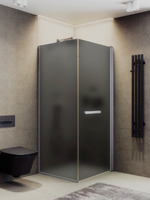 MaybahGlass 100x100 MGY-1349-5 стекло графит матовый, профиль хром глянцевый, правый