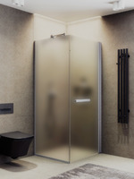 MaybahGlass 100x100 MGY-1350-5 стекло сатин, профиль хром матовый, правый