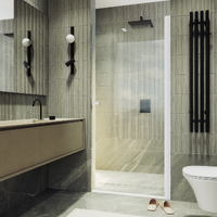 MaybahGlass 70x198 MGD-1670-1 стекло прозрачное, профиль белый