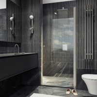 MaybahGlass 70x198 MGD-1670-5 стекло прозрачное, профиль хром матовый