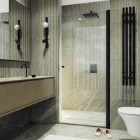 MaybahGlass 70x198 MGD-1670-6 стекло прозрачное, профиль черный