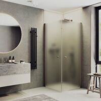 MaybahGlass 80x80 MGY-1293-2 стекло сатин, профиль бронза, без поддона