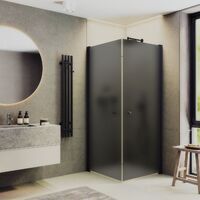 MaybahGlass 80x80 MGY-1295-6 стекло графит матовый, профиль черный, без поддона