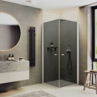 MaybahGlass 80x80 MGY-1296-1 стекло графит, профиль белый, без поддона