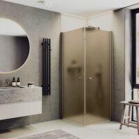 MaybahGlass 80x80 MGY-1298-2 стекло бронза матовая, профиль бронза, без поддона