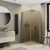 MaybahGlass 80x80 MGY-1298-5 стекло бронза матовая, профиль хром матовый, без поддона