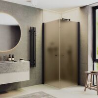 MaybahGlass 80x80 MGY-1298-6 стекло бронза матовая, профиль черный, без поддона