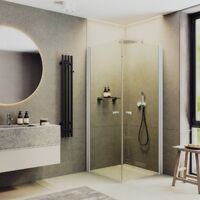 MaybahGlass 81x80 MGY-1291-1 стекло прозрачное, профиль белый, без поддона