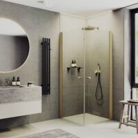 MaybahGlass 81x80 MGY-1291-3 стекло прозрачное, профиль золото, без поддона