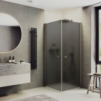 MaybahGlass 90x90 MGY-1299-2 стекло графит матовый, профиль бронза, без поддона