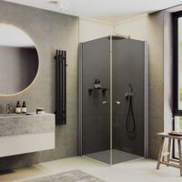 MaybahGlass 90x90 MGY-1300-5 стекло графит, профиль хром матовый, без поддона