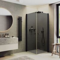 MaybahGlass 90x90 MGY-1300-6 стекло графит, профиль черный, без поддона