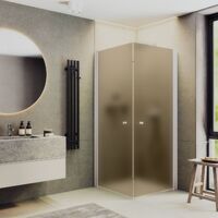 MaybahGlass 90x90 MGY-1301-1 стекло бронза матовая, профиль белый, без поддона