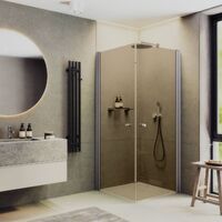 MaybahGlass 90x90 MGY-1302-5 стекло бронза, профиль хром матовый, без поддона