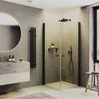 MaybahGlass 91x90 MGY-1292-6 стекло прозрачное, профиль черный, без поддона