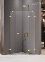 New Trendy AVEXA Gold 90x90 EXK-3843 стекло прозрачное, профиль золото