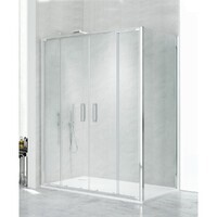 New Trendy NEW CORRINA Chrome 140x80 D-0183A/D-0078B стекло прозрачное, профиль хром