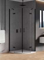 New Trendy NEW MERANA Black 90x90 K-0536 стекло прозрачное, профиль черный