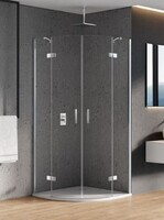 New Trendy NEW MERANA Chrome 90x90 K-0331 стекло прозрачное, профиль хром