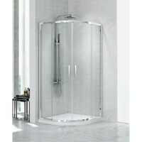 New Trendy NEW PRAKTIC  90x90 K-0576 стекло прозрачное, профиль хром